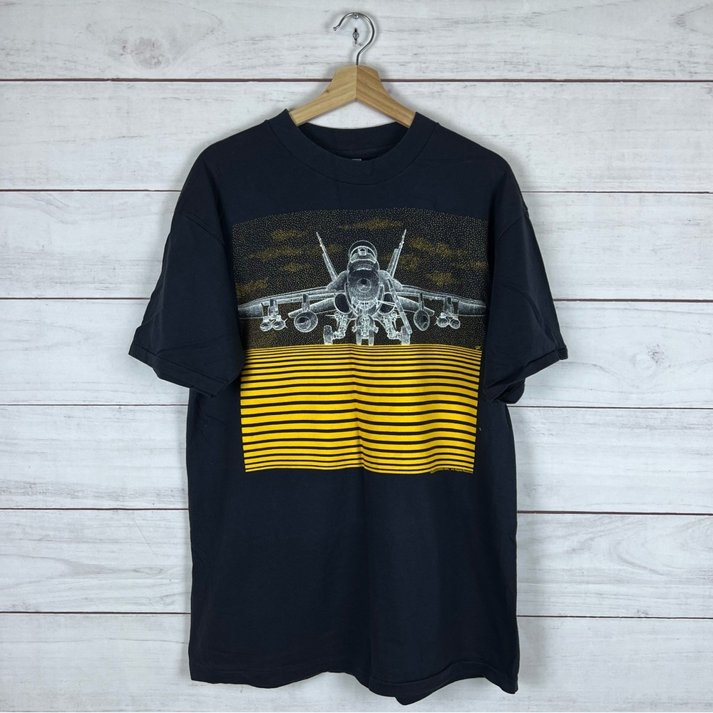 Vintage 1985 F/A Hornet Jet Blackbird T-Shirt fits Large